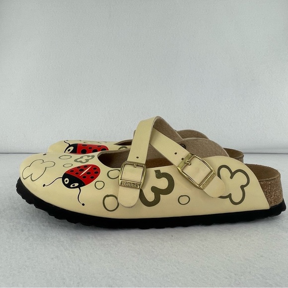 Birki’s Dorian Ladybird Sandals Women’s 8 Ladybug Cream Birkenstock Clogs - Picture 2 of 16